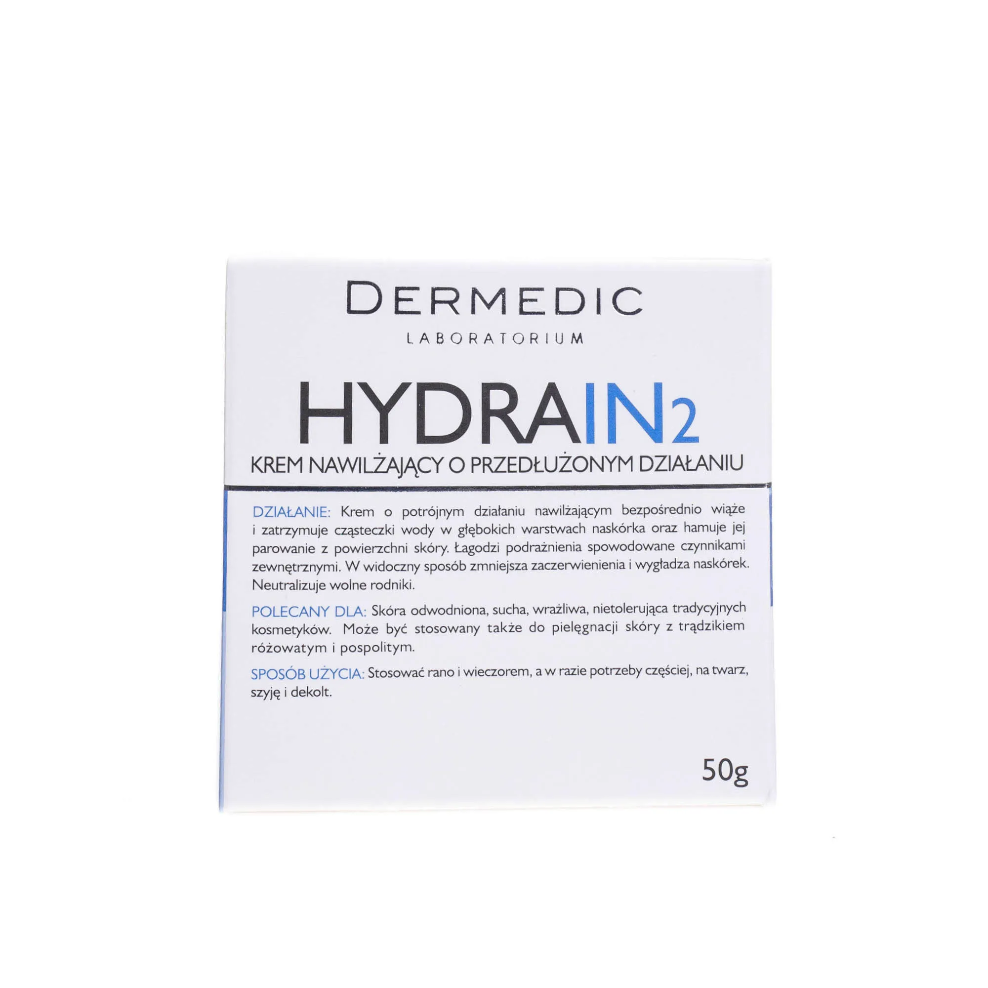 Dermedic, Hydrain2, krem nawilżający o przedłużonym działaniu, skóra wrażliwa, 50 g 