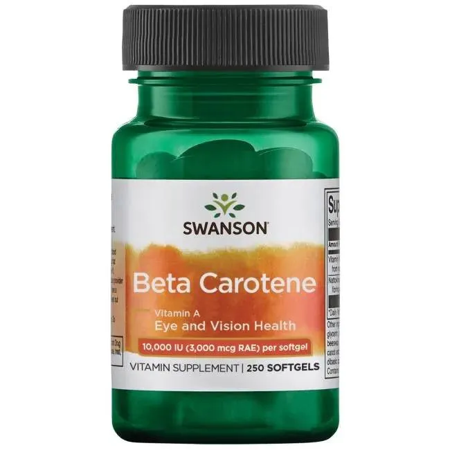 Swanson, Beta Karoten (Witamina A) 10.000 IU, suplement diety, 250 kapsułek