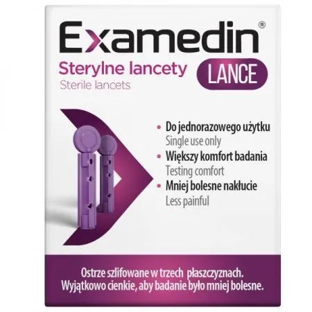 Examedin Lance 30G Lancety sterylne, 100 sztuk