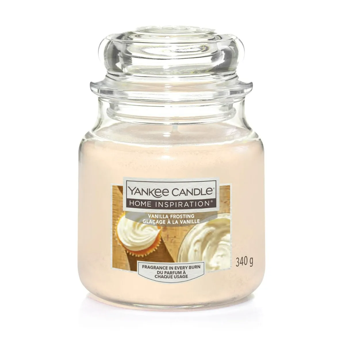 Yankee Candle Home Inspiration świeca zapachowa w szklanym słoiku Vanilla Frosting, 340 g