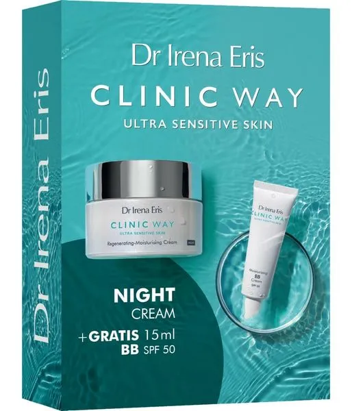 Dr Irena Eris Clinic Way dermokrem regenerująco-nawilżający na noc + nawilżający krem BB SPF 50