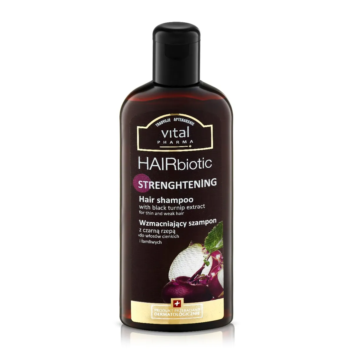 Vital Pharma Plus Hairbiotic wzmacniający szampon z czarną rzepą, 250 ml