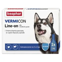 Beaphar Vermicon Line-On DOG M krople przeciwpchelne dla psów, 3 x 3 ml