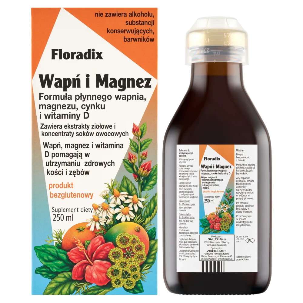 Floradix Wapń i Magnez. suplement diety, 250 ml 