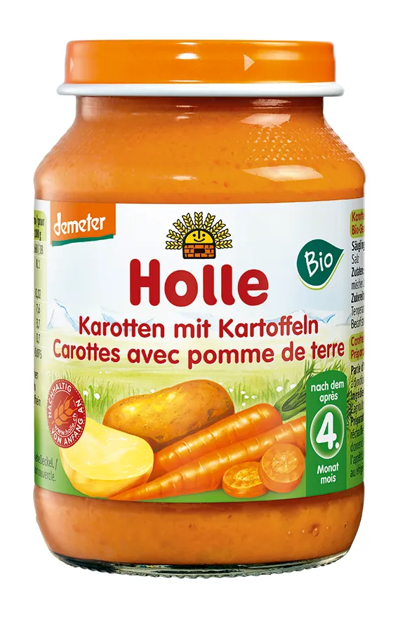 Holle BIO Demeter danie dla niemowląt marchew z ziemniakami, 190 g