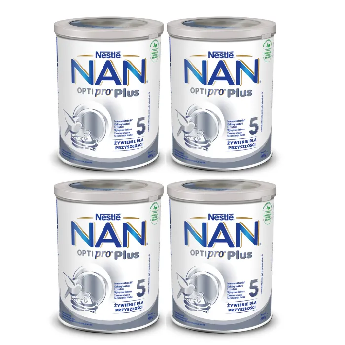 NAN Optipro Plus 5, mleko modyfikowane po 2,5 roku życia proszek 4x800g