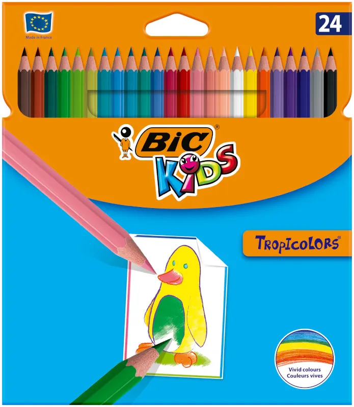 BIC Kids Tropicolors kredki ołówkowe, 24 szt.