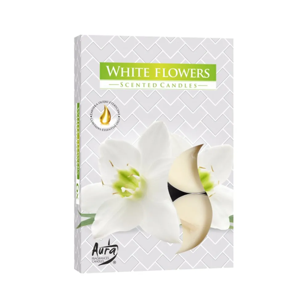 Aura White Flowers Podgrzewacze zapachowe Białe kwiaty, 6 szt.