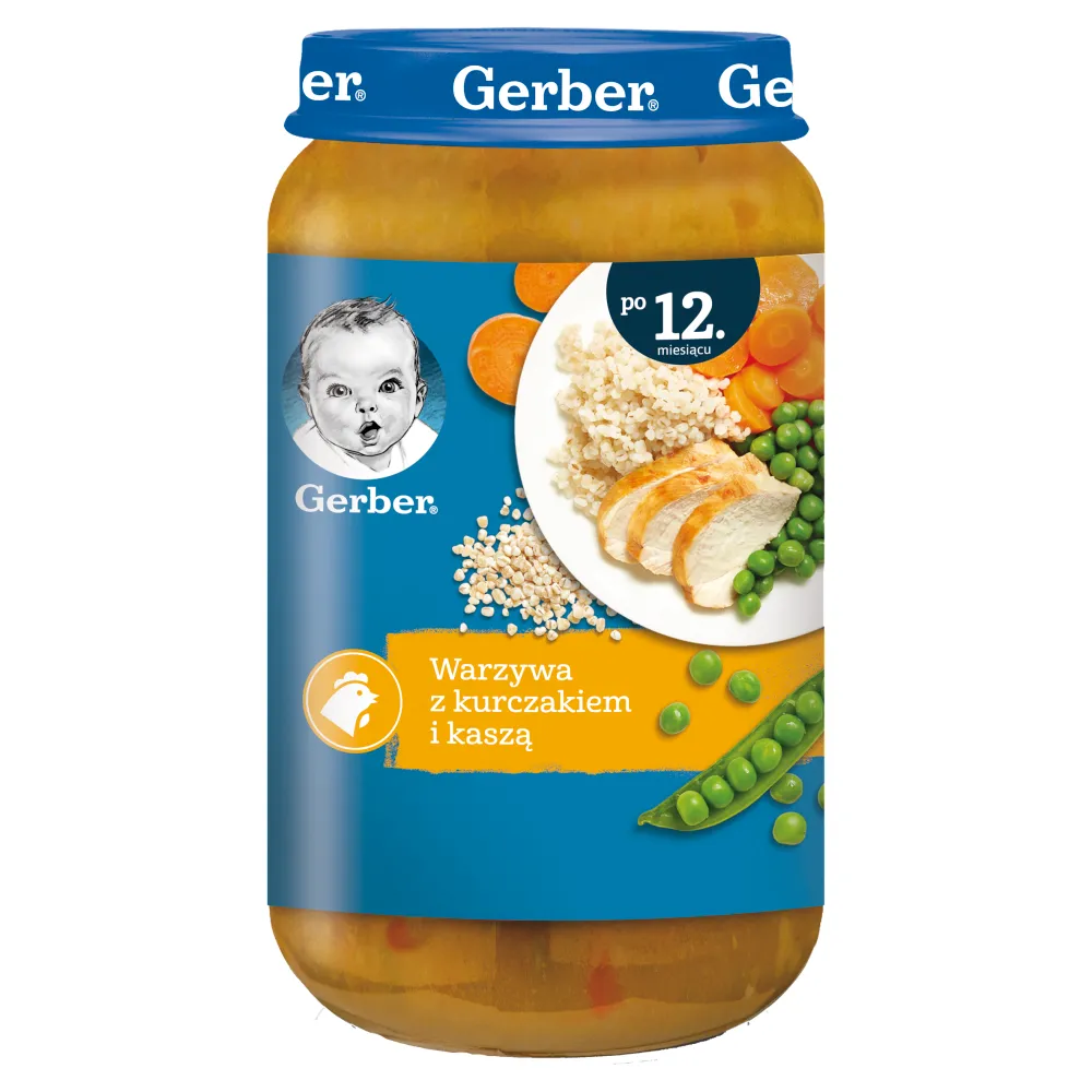 Gerber warzywa z kurczakiem i kaszą dla dzieci po 12 miesiącu życia, 250 g