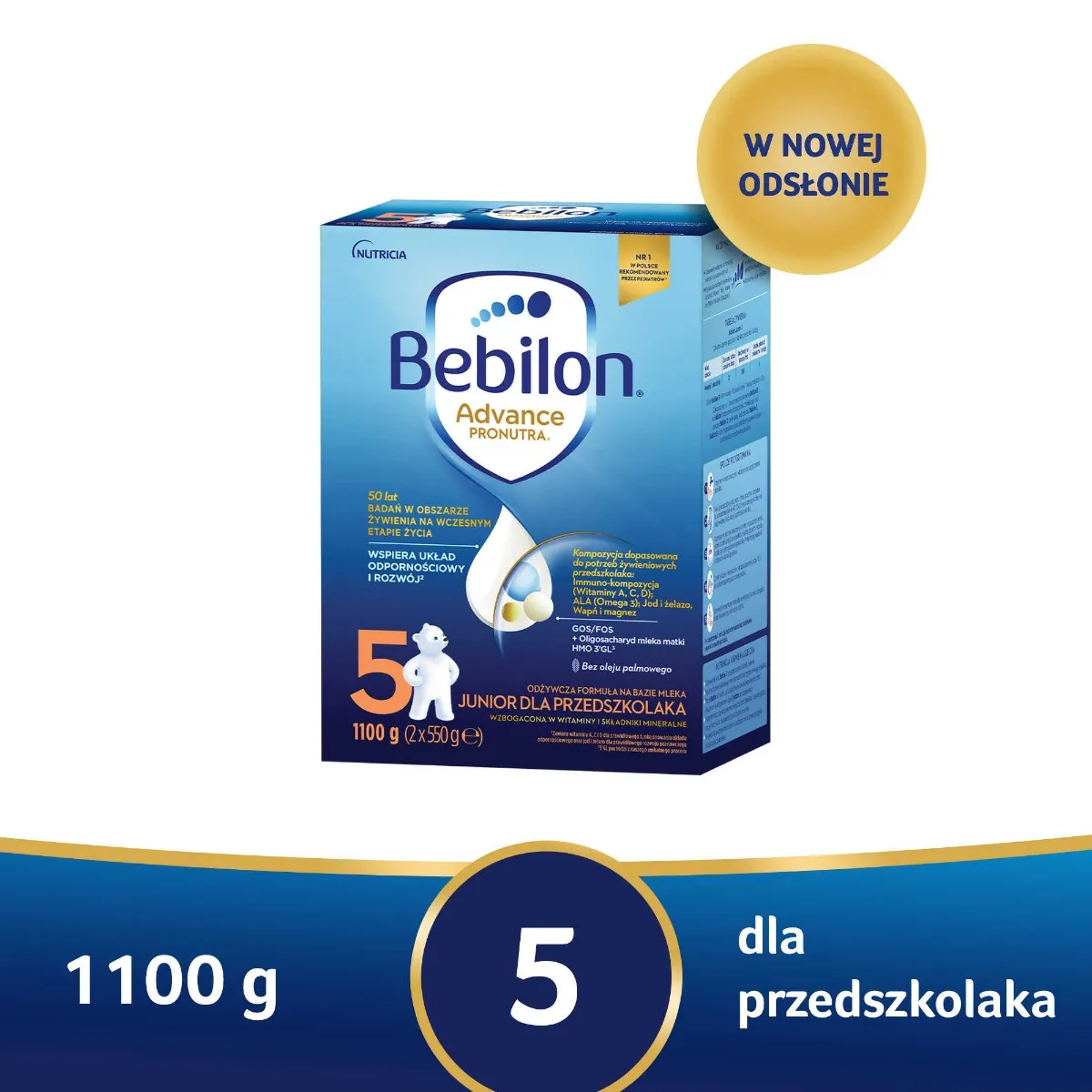 Bebilon 5 Pronutra Advance, mleko modyfikowane dla przedszkolaka, 1100 g