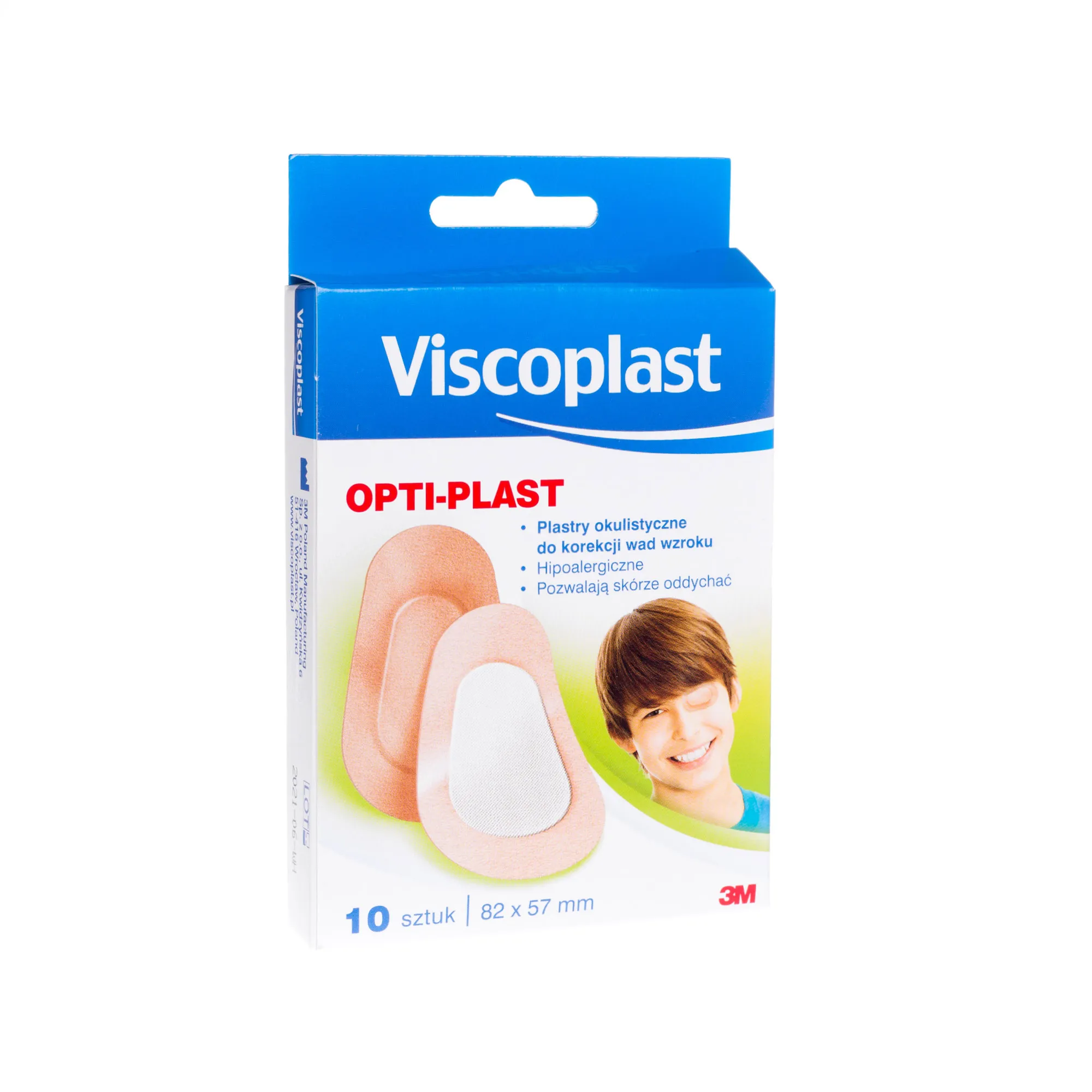 Viscoplast OPTI PLAST, plastry okulistyczne do korekcji wad wzroku, 10 sztuk, 82 x 57 mm