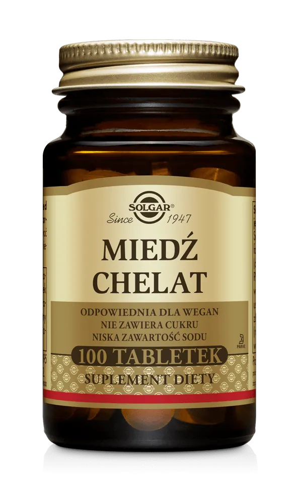 Solgar Miedź Chelat, suplement diety, 100 tabletek