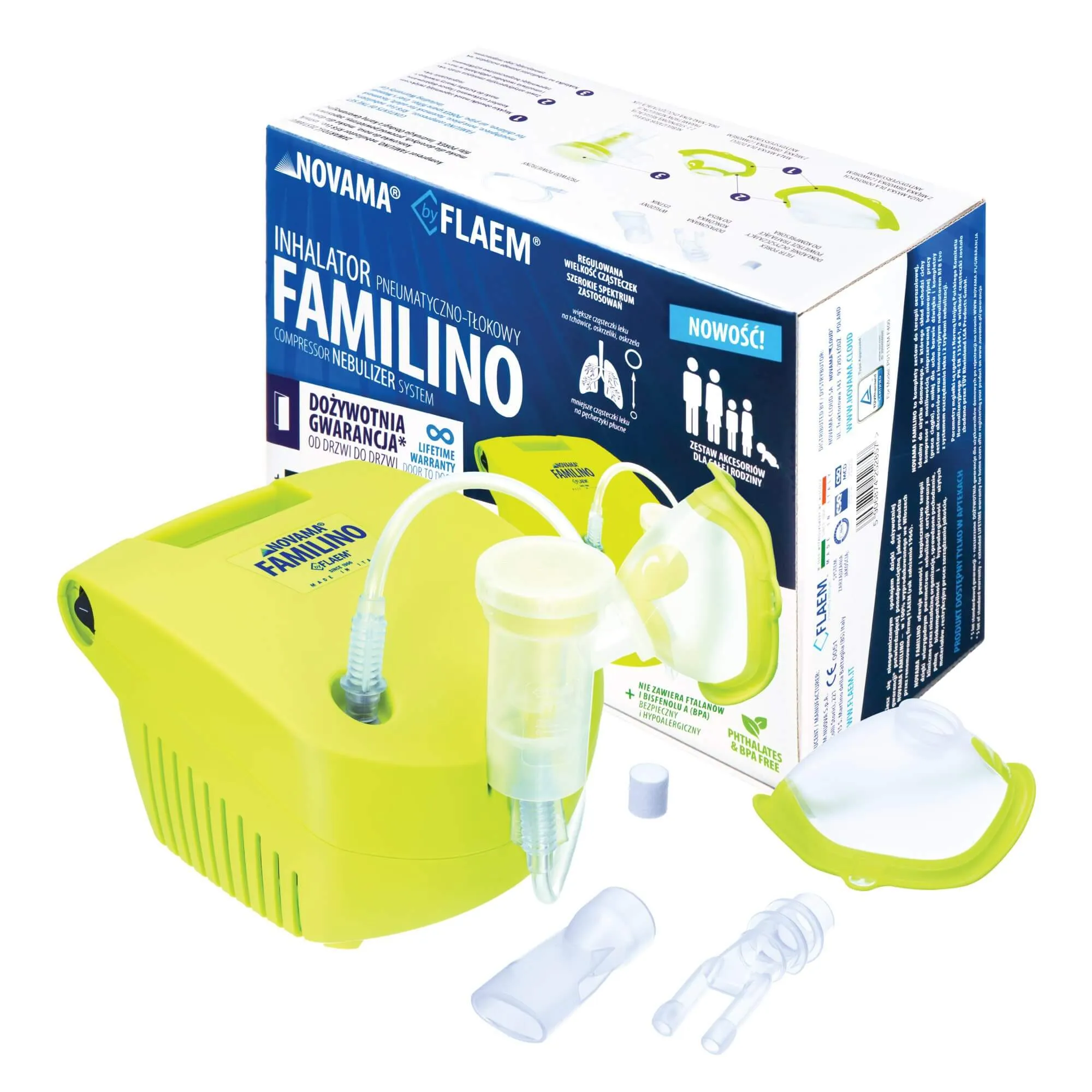 Novama Familino by Flaem, inhalator pneumatyczno-tłokowy, 1 szt. 
