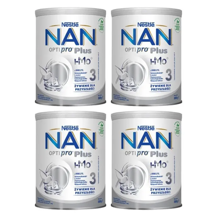 Nestle NAN Optipro Plus 3 HM-O. mleko modyfikowane dla dzieci powyżej 1. roku,  4 x 800 g