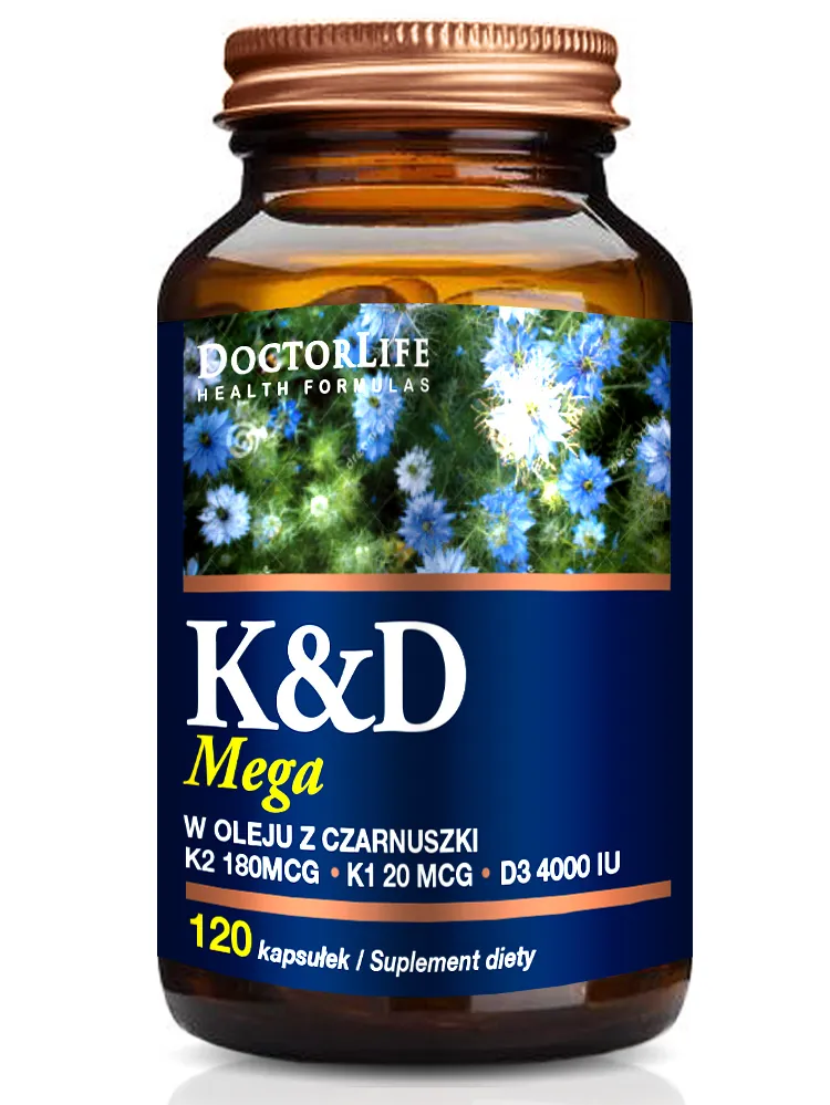 Doctor Life K&D Mega w oleju z czarnuszki, suplememt diety, 120 kapsułek
