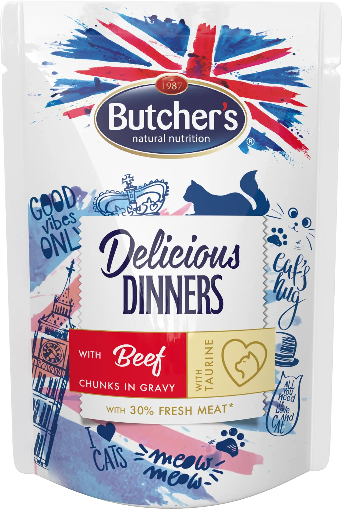 Butcher's Delicious Dinners Kawałki w sosie z wołowiną, 100 g