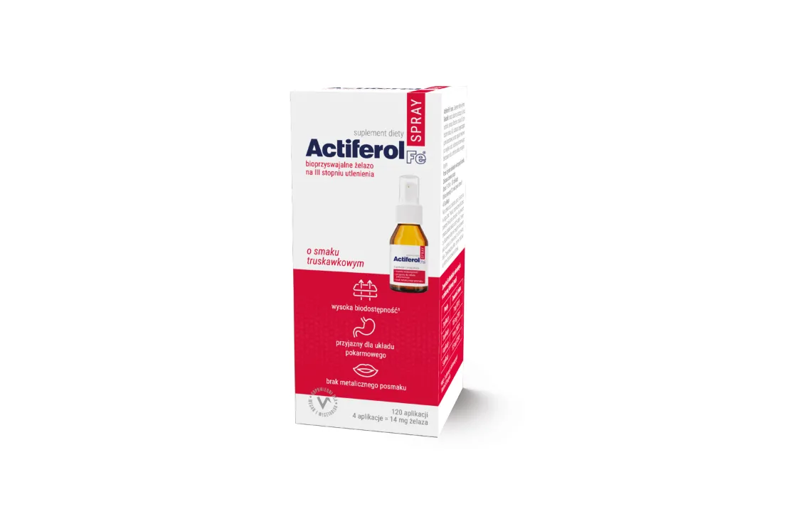 Actiferol Fe Spray, suplement diety, smak truskawkowy, spray, 60 ml