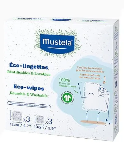 Mustela Eco, chusteczki wielokrotnego użytku, 6 szt.