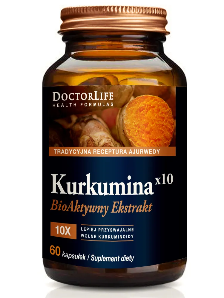 Doctor Life Kurkumina X10 bioaktywny ekstrakt 500 mg, 60 kapsułek