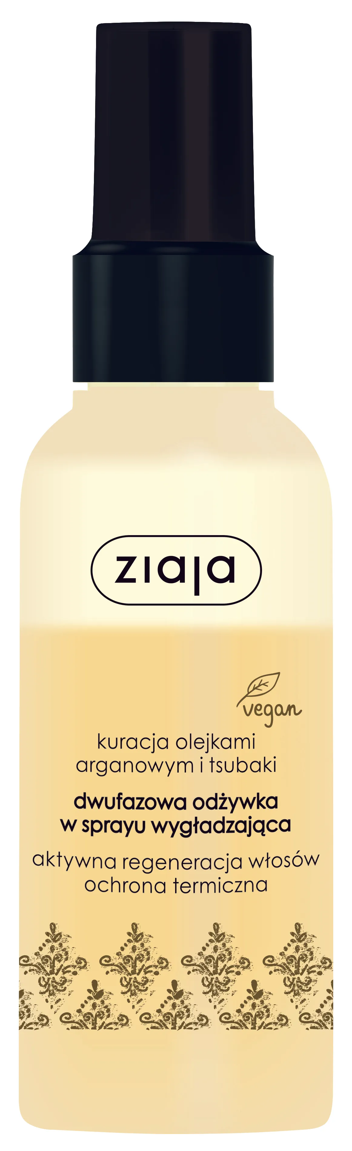 Ziaja Arganowa dwufazowa odżywka wygładzająca w sprayu z olejkiem arganowym i tsubaki, 125 ml
