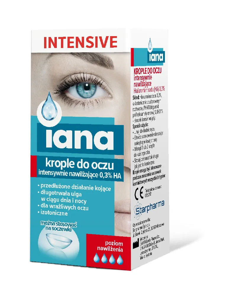 IANA Intensive, intensywnie nawilżające krople do oczu, 10ml