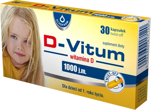 D-Vitum witamina D 1000 j.m. suplement diety, 30 kapsułek twist-off