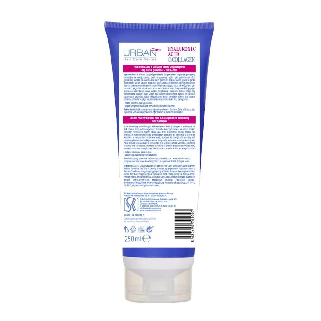 Urban Care Hyaluronic Acid & Collagen nawilżający szampon do włosów, 250 ml 