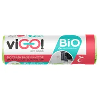 viGO! BIO Worki PLA biodegradowalne zawiązywane zielone 35 l, 10 szt.
