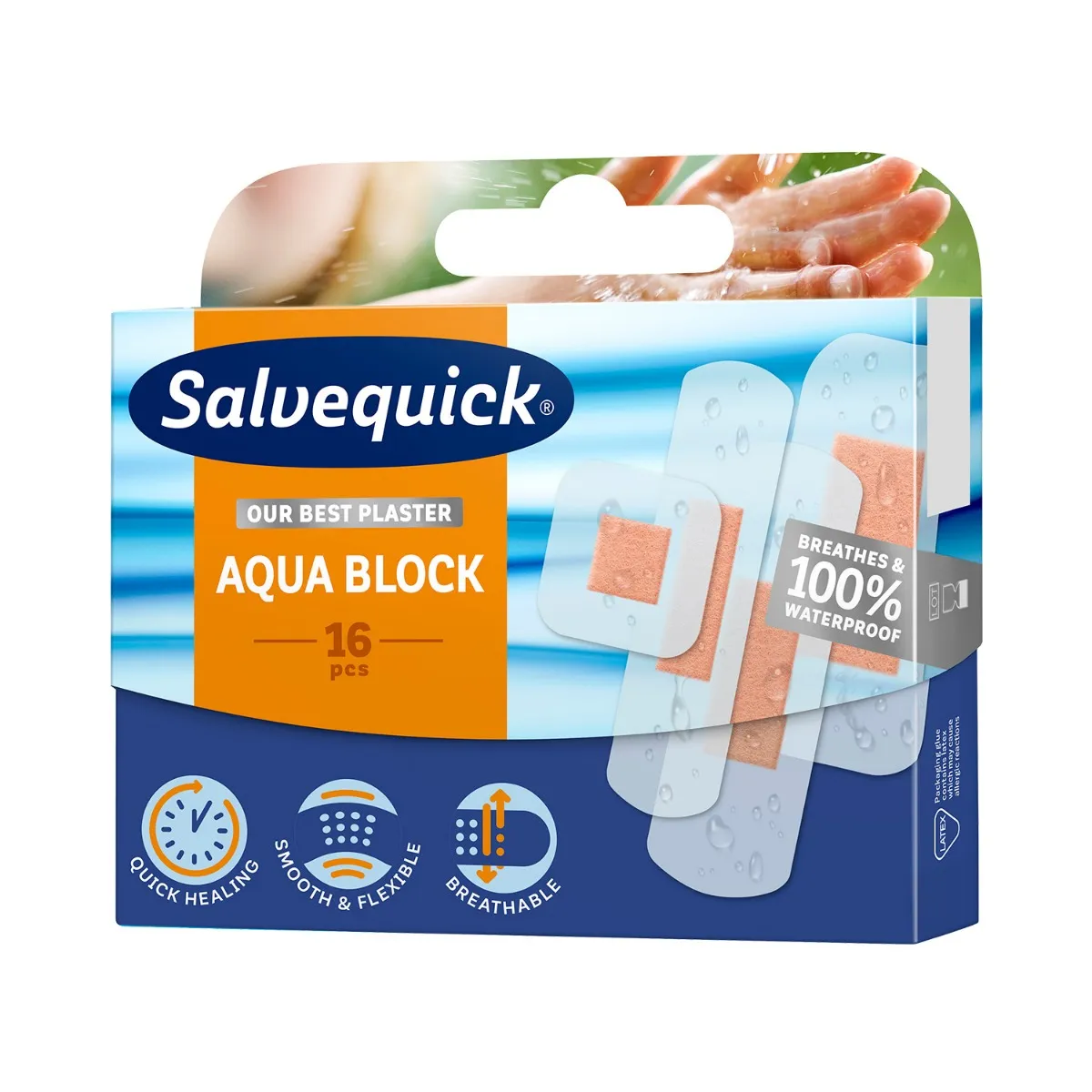 Plaster Salvequick Aqua Block, 16 sztuk