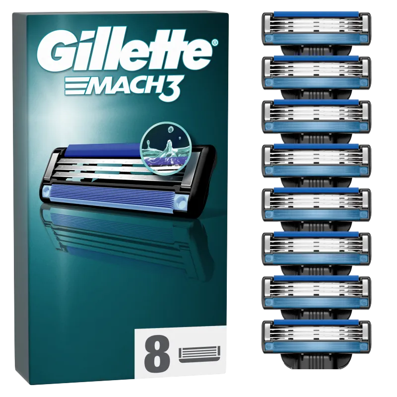 Gillette Mach3 Ostrza wymienne do maszynki do golenia dla mężczyzn, 8 szt. 