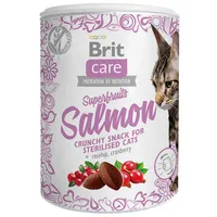 Brit Care Snack Superfruits Przysmaki z łososiem, żurawiną i dziką różą dla dorosłych kotów sterylizowanych, 100 g