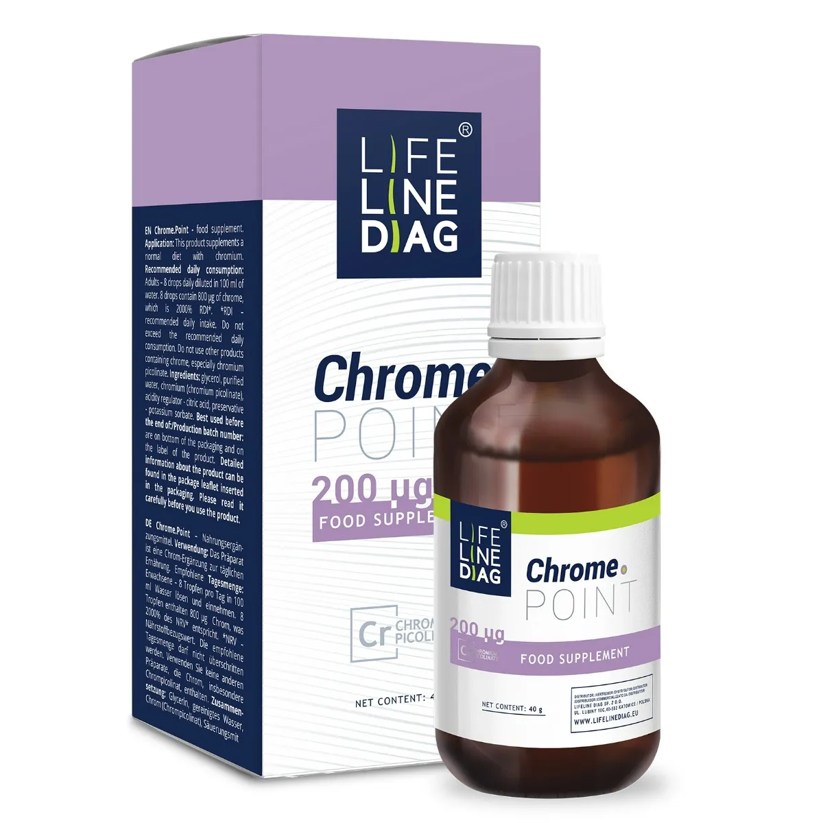 Lifelinediag Chrome.Point chrom pikolinian chromu, 40 g 