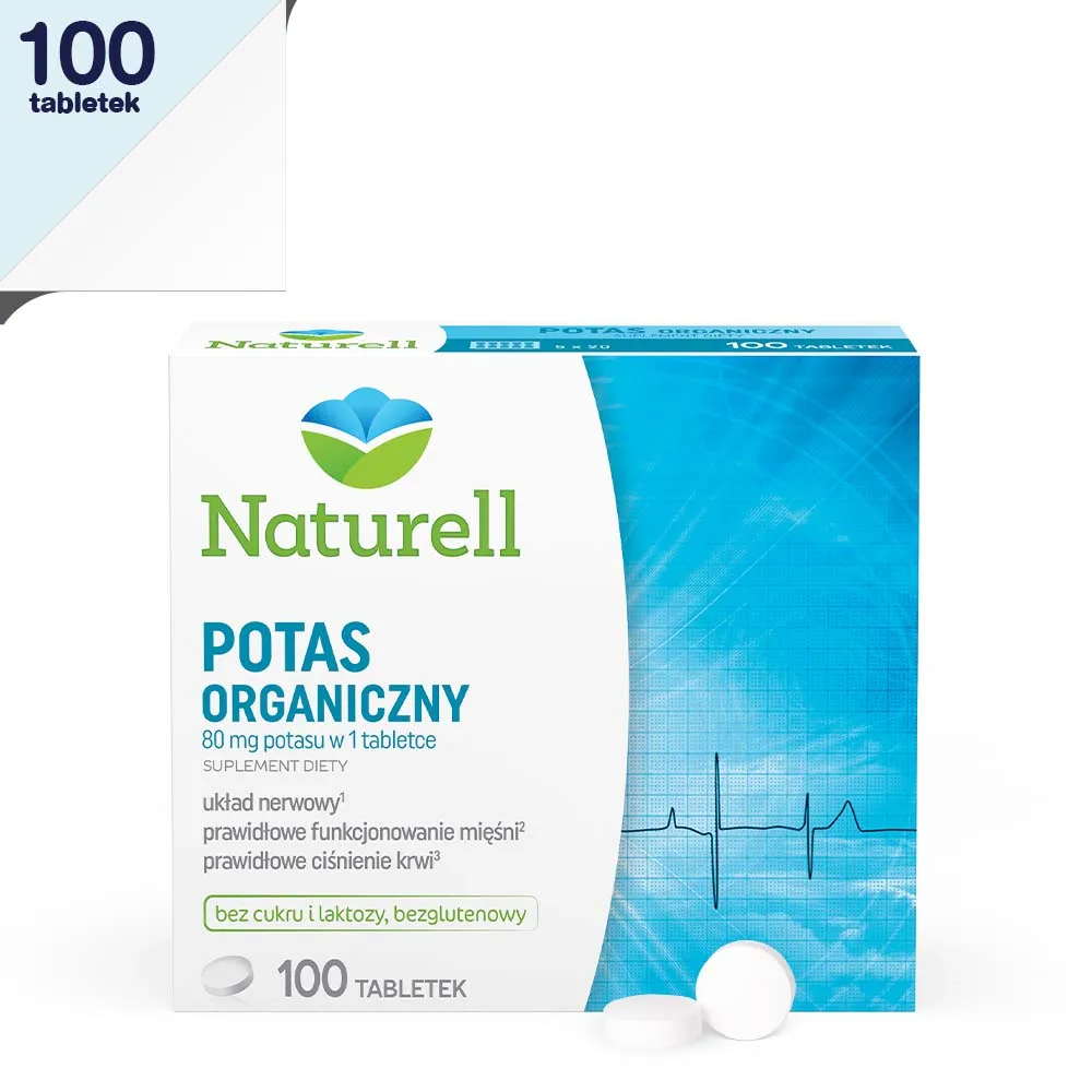 Naturell Potas organiczny, suplement diety, 100 tabletek
