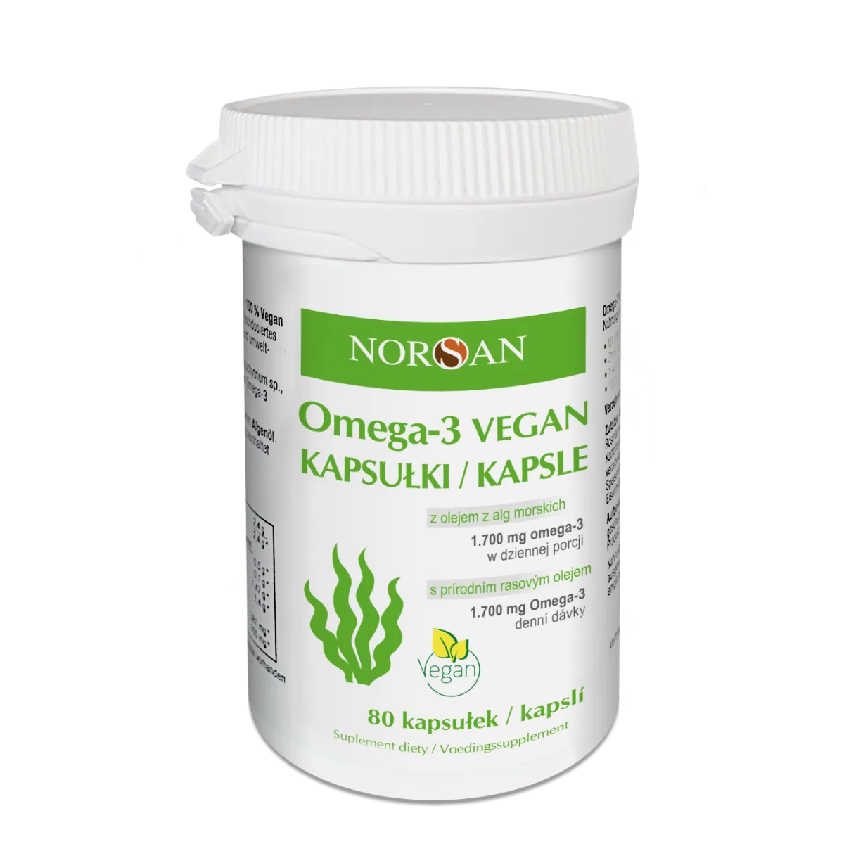 Norsan Omega-3 Vegan Kapsułki, 80 kapsułek 