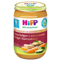 HiPP BIO od pokoleń obiadek kasza bulgur z warzywami mango i kurczakiem po 9. miesiącu, 220 g
