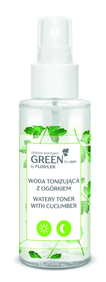 Floslek Green For Skin, woda tonizująca z ogórkiem, 95 ml
