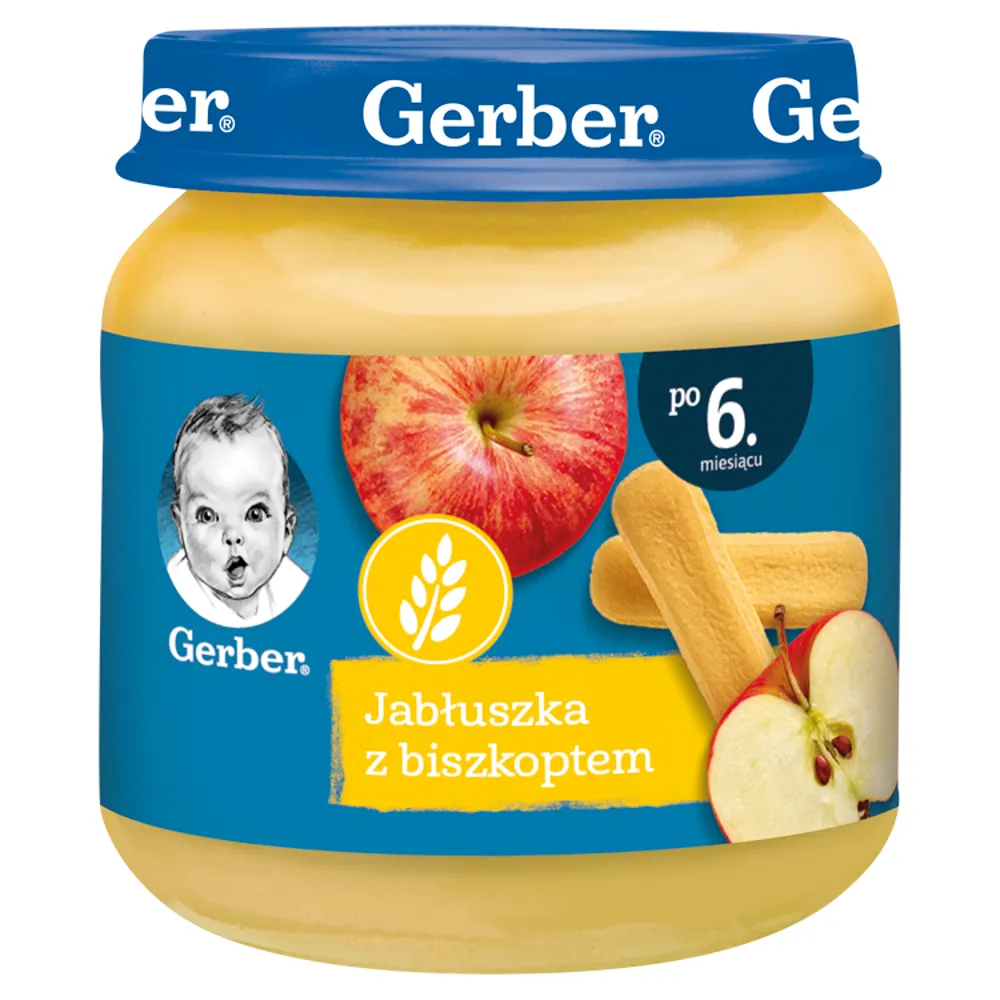Gerber mus jabłuszka z biszkoptem dla niemowląt powyżej 6 miesiąca, 125 g