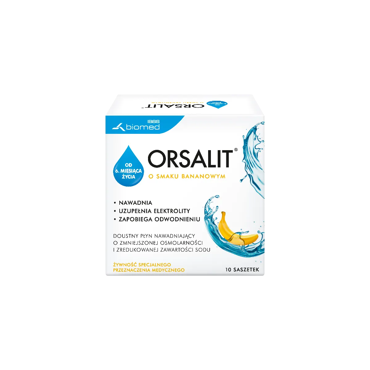 Orsalit. środek stosowany w stanach odwodnienia organizmu, smak bananowy, 10 saszetek