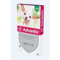 Advantix Spot-on Na Kleszcze i Pchły, (40 mg + 200 mg)/0,4 ml; roztwór do nakrapiania dla psów do 4 kg, 4 × 0,4 ml