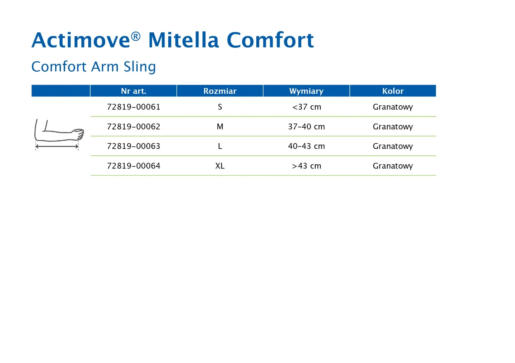 Actimove Professional Line Mitella Comfort temblak ortopedyczny, granatowy, XL, 1 szt. 