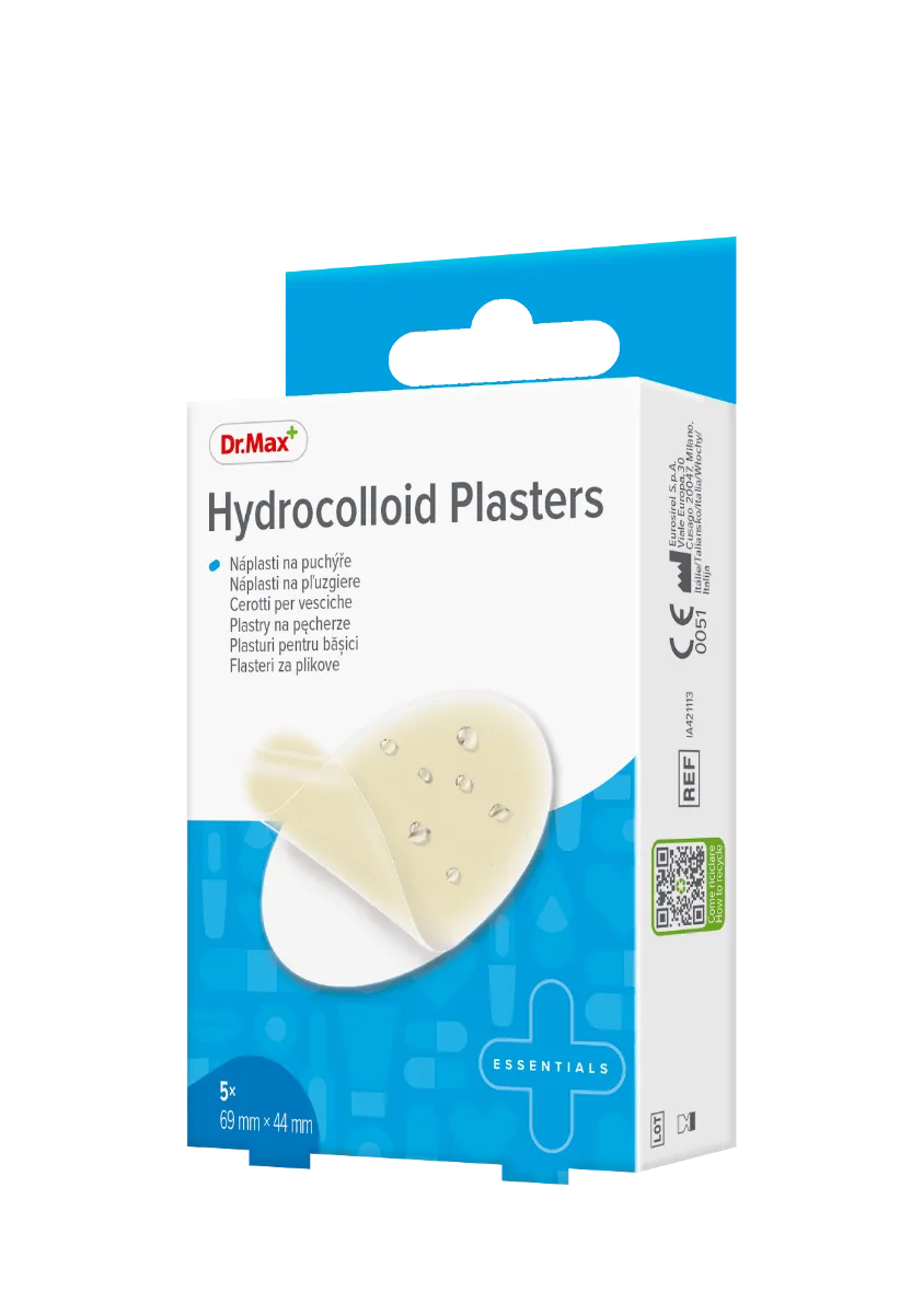 Plasters Hydrocolloid Dr.Max, plastry na pęcherze, 69mm × 44mm, 5 sztuk