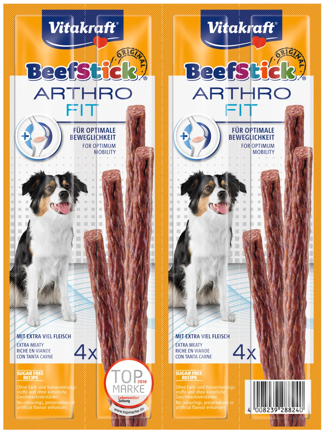Vitakraft Beef Stick Arthro Fit kabanos z wołowiną dla psa, 4x12 g