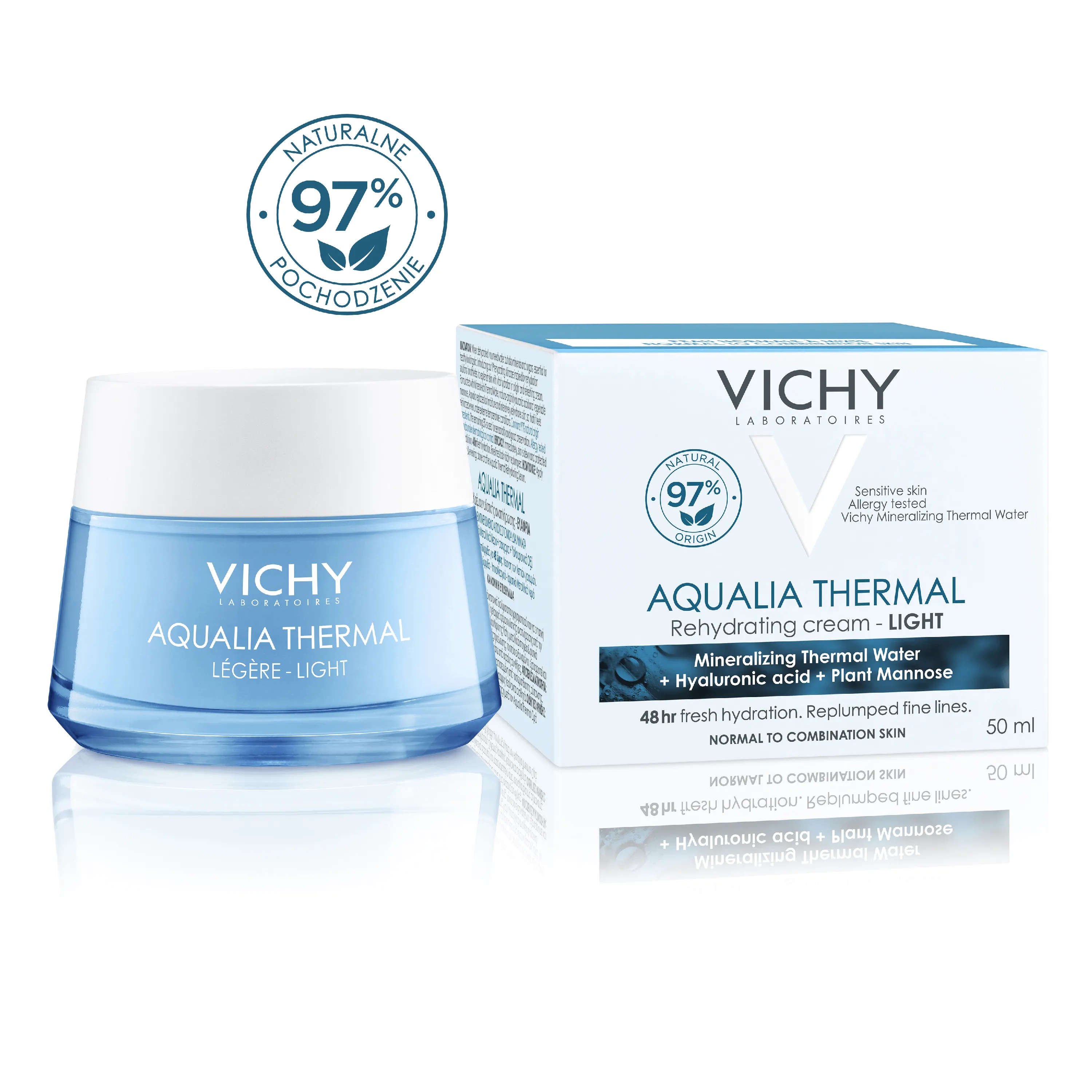 Vichy Aqualia Thermal, lekki krem nawilżający do skóry suchej i normalnej, 50 ml 