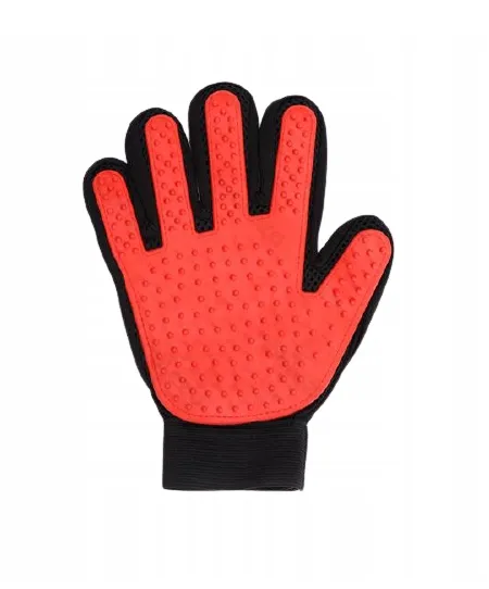 Nobleza rękawica do wyczesywania sierści 16,5x23 cm czerwono-czarna, 1 szt. 