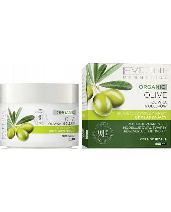 Eveline Cosmetics Organic Olive Silnie odżywczy krem odmładzający, 50 ml