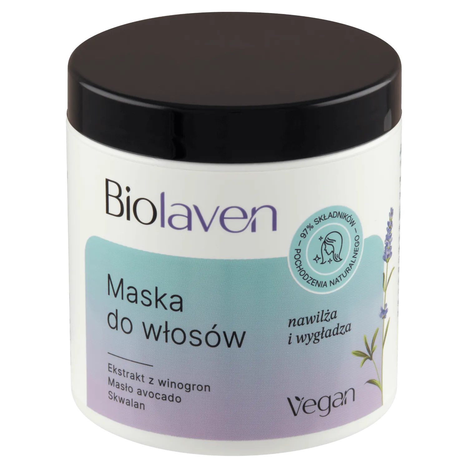 Biolaven organic Maska do włosów Olej z pestek winogron & Olejek lawendowy, 250 ml 