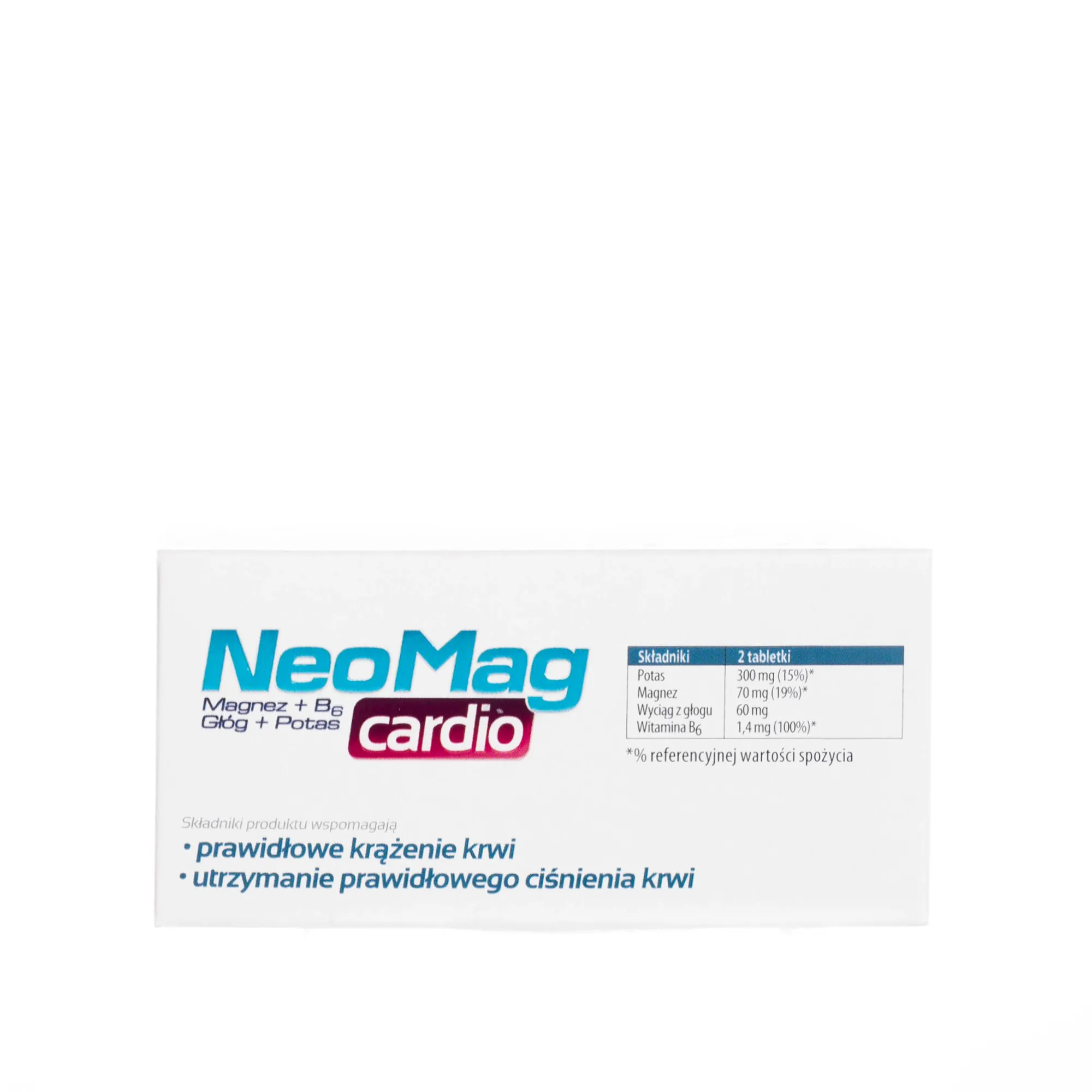 NeoMag Cardio, suplement diety, Magnez + B6 + Głóg + Potas, 50 tabletek 