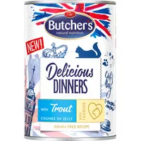 Butcher's Delicious Dinners Karma dla kota kawałki w galaretce z pstrągiem, 400 g