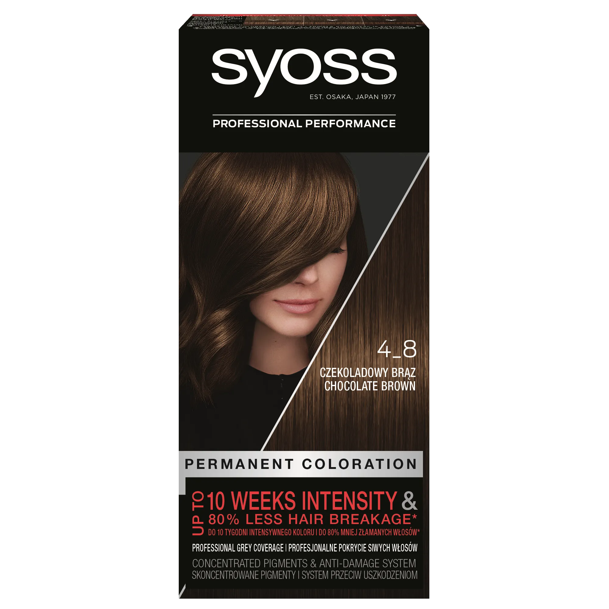 Syoss Permanent Coloration farba do włosów trwale koloryzująca 4-8 Czekoladowy Brąz, 1 szt.