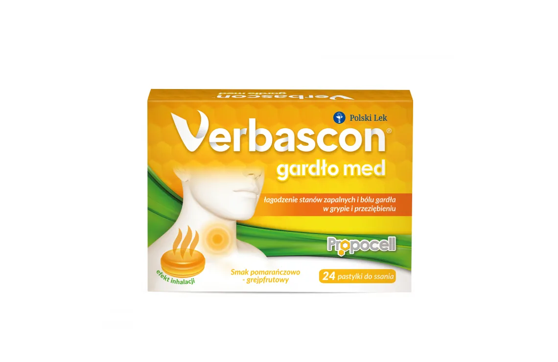 Verbascon Gardło Med, suplement diety, 24 pastylki do ssania